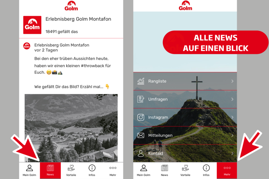 Mein Golm App | © Golm Silvretta Lünersee Tourismus GmbH, Bregenz Mein Golm App | © Golm Silvretta Lünersee Tourismus GmbH, Bregenz