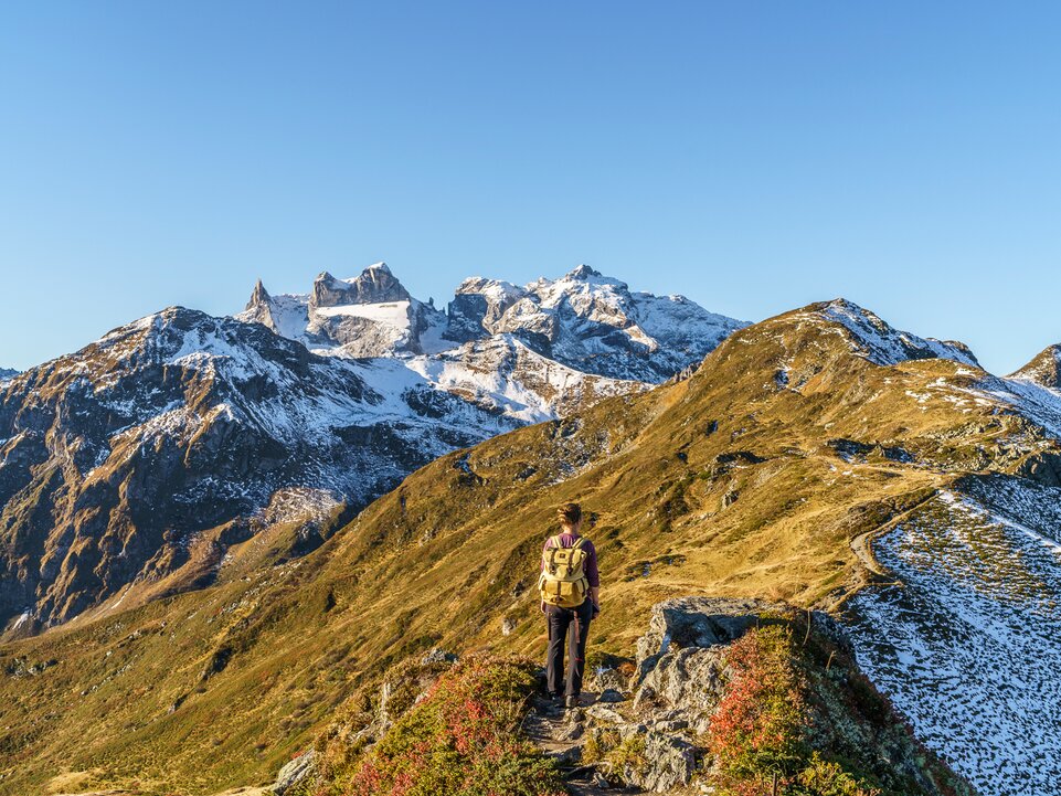 Wandern am Bewegungsberg Golm im Montafon | © Golm Silvretta Lünersee Tourismus GmbH Bregenz - Travelita.ch Anita Brechbühl