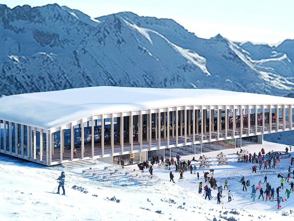 Rendering Neubau Bergrestraurant Grüneck | © Golm Silvretta Lünersee Tourismus GmbH Bregenz
