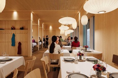 Rendering von der Inneneinrichtung des Neubaus vom Restaurant Grüneck | © Golm Silvretta Lünersee Tourismus GmbH Bregenz