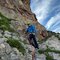 Frau beim Klettern in einem Felsen | © Golm Silvretta Luenersee Tourismus GmbH
